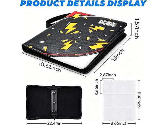 PXLZLCV 9 Pocket Trading Card Binder 900 Pockets