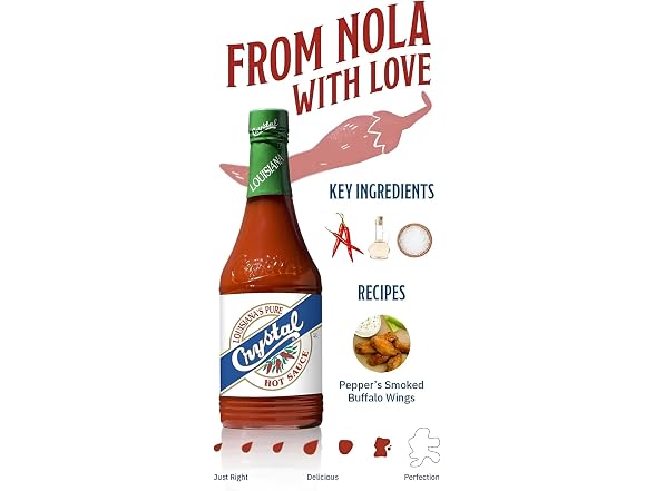 Crystal Hot Sauce, Original - 12 oz Bottle, Pack of 6