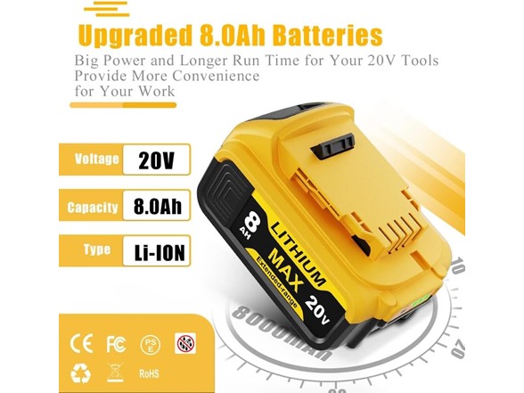 Simple Plus+ 20V 8.0Ah Replacement Battery for DEWALT