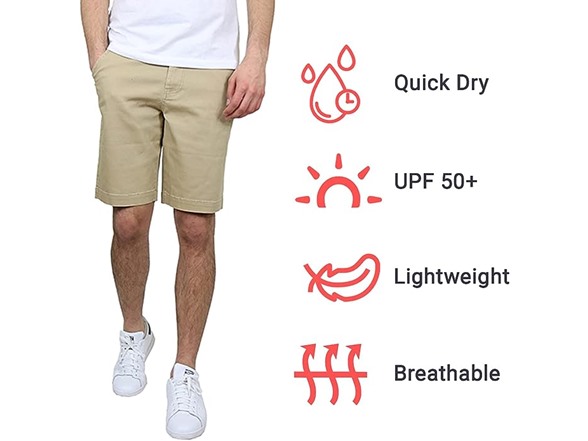 2Pk Asst Mens Stretch Chino Shorts