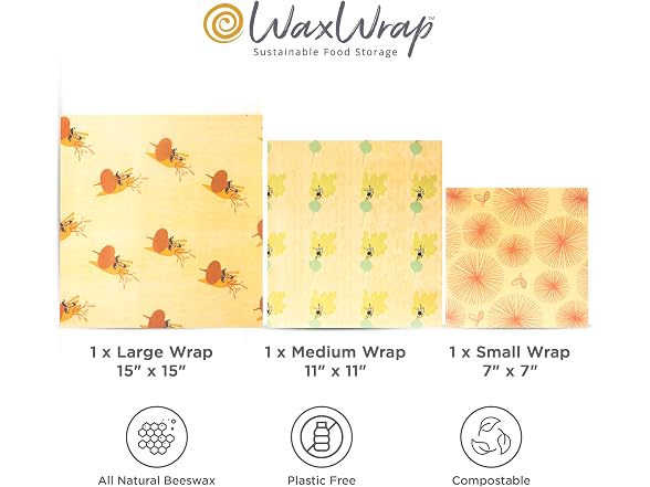 Organic Beeswax Food Wraps 36-Pack