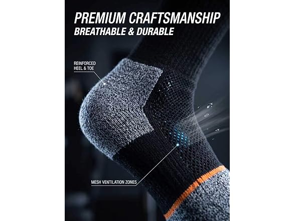 TENUUL Mens Wool Blend Crew Socks