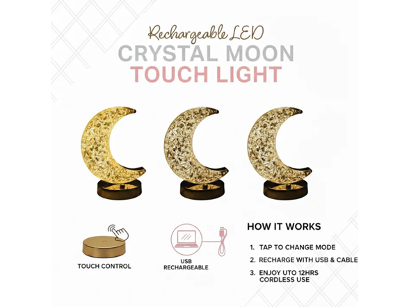 Rechargeable 3000K-7000K LED Acrylic Crystal Touch