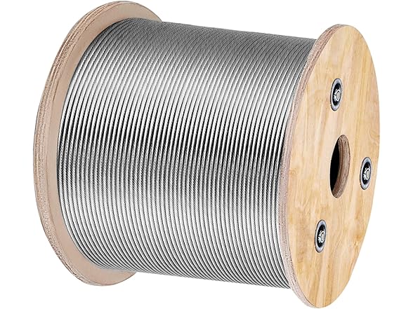 VEVOR T316 Stainless Steel Cable 1/8" 7x7 Steel Wire Rope Cable 500FT