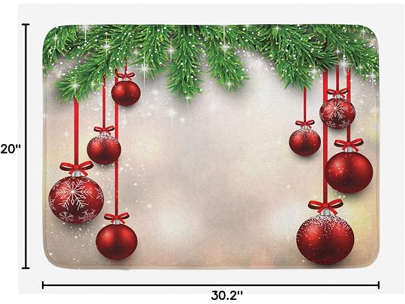Ambesonne Christmas Bath Mat, Xmas Tradi