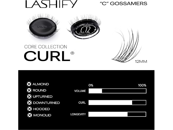 Lashify Curl 12mm Gossamer DIY