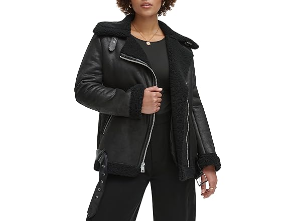 Levis Womens Faux Shearling Moto