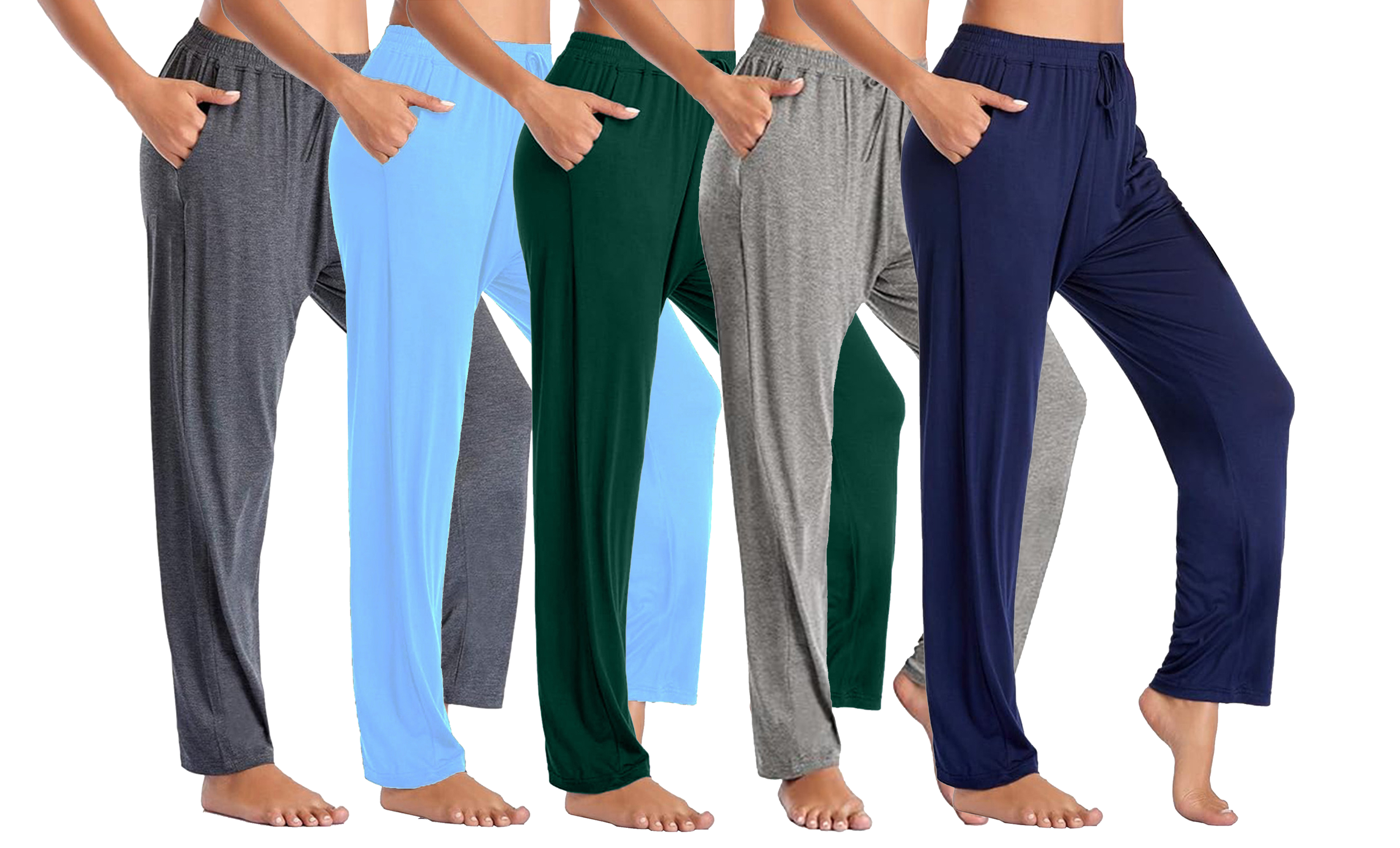 5Pk Womens Loose Fit Lounge Pants - Gallery 13