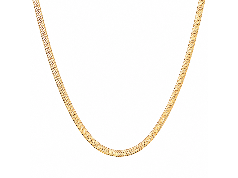 18K Gold Plated Herringbone Necklace