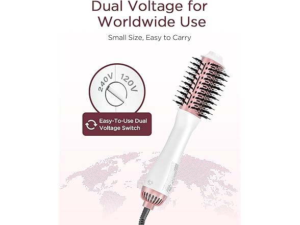 PLAVOGUE Hair Dryer Brush, Dual Voltage