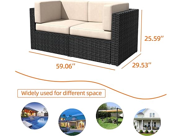 yoyomax Outdoor Loveseat, 2PCS