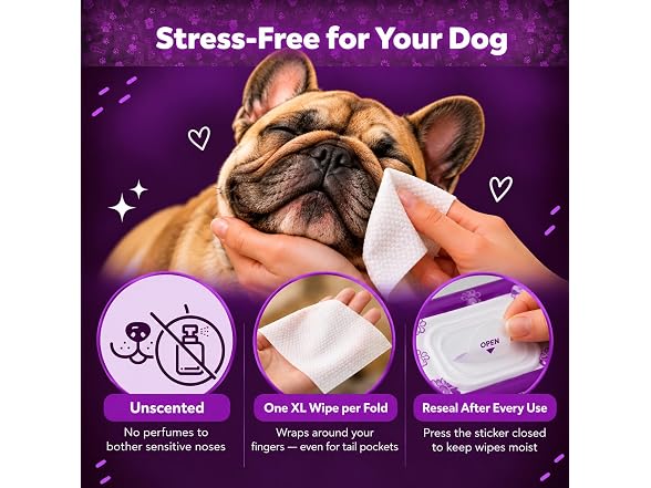 Petazy Pet Wrinkle Wipes for Face Folds