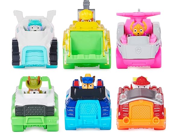 Paw Patrol, True Metal Neon Rescue Vehicle Gift Pack of 6