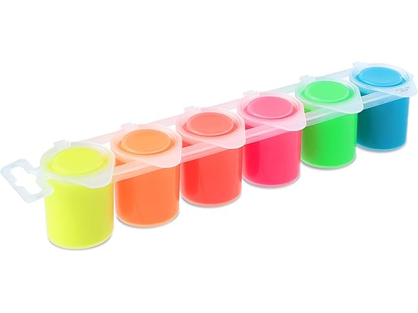 PRiMO Premium Tempera Paint Pot Set, 6-Color Fluorescent