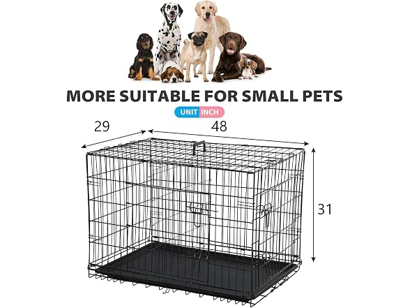 BestPet | Dog Crate | 48" | Black | Foldable Metal