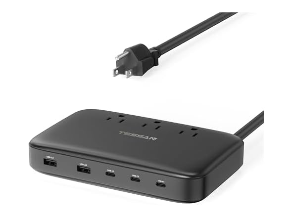 TESSAN Charging Station PD 130W (3 Outlets, 5 USB)