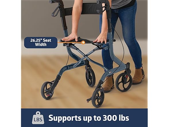 Aluminum Rollator Navy 300 lbs