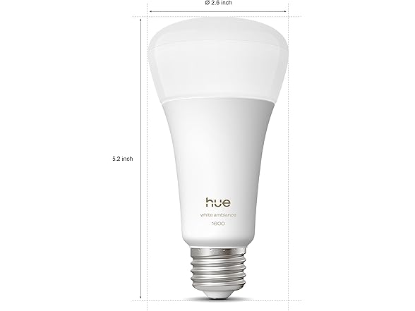 Philips Hue Smart LED A21 Bulb, White Ambiance