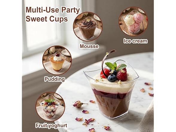 WELLIFE Dessert Cups W/ Lids and Spoons