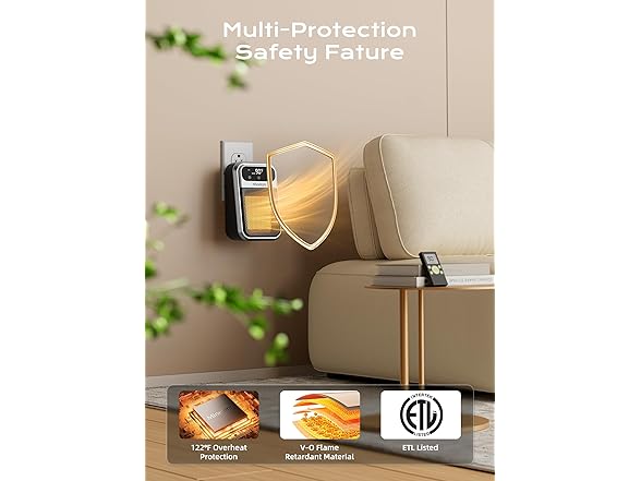 Brightown Minetom Portable Plug In Space Heater, 800W