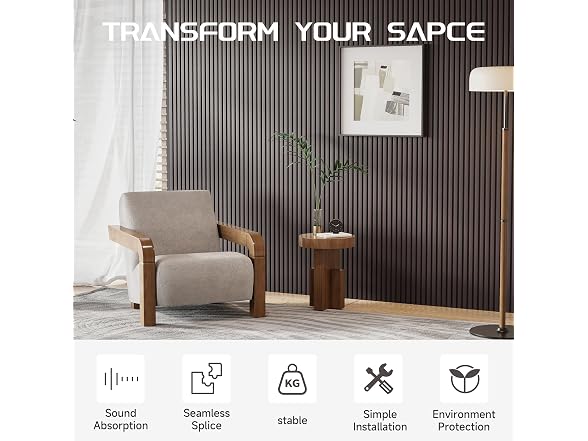 POHARE Wood Slat Wall Panels Black 2Pk