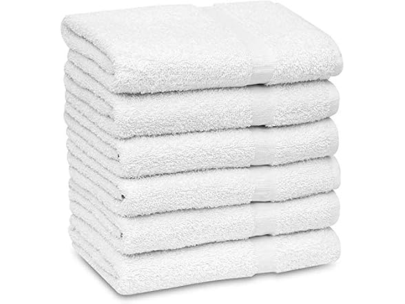 GOLD TEXTILES 48 White Economy Bath Towels Bulk
