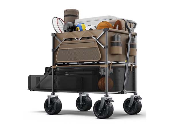 Everyfun 480Lbs Foldable Double Decker Wagon