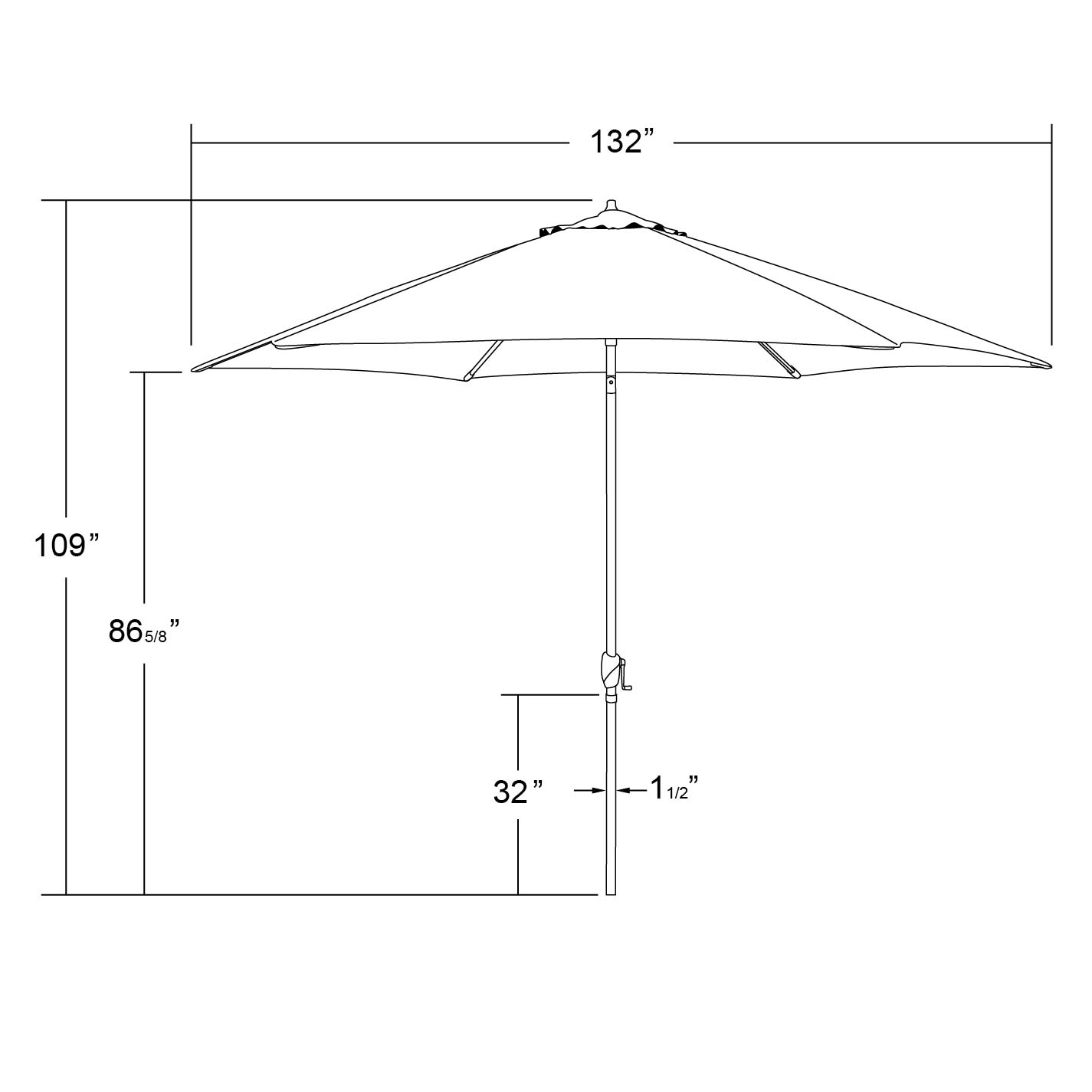 Astella 11' Rd Tilting Aluminum Patio Umbrella - Gallery 22