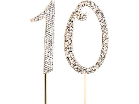 MAGJUCHE Gold 10 Crystal Cake Topper