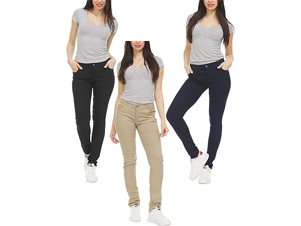 Womens Stretch Basic Skinny Chino Pants