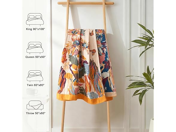 LUTBM 60x80 Boho Cotton Throw Blanket