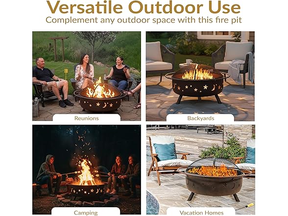 Sunnydaze Decor 42" Steel Cosmic Fire Pit