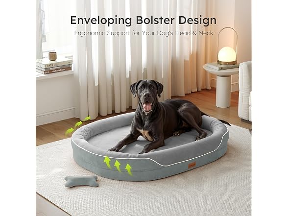 CWAWZ Light Grey XXL Orthopedic Dog Bed 53"