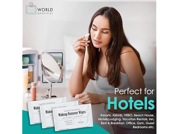 World Amenities Individual Makeup Remover Wipes