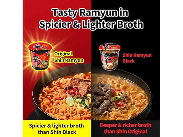 6PK Nongshim Shin Ramyun Cup of Noodles, Spicy