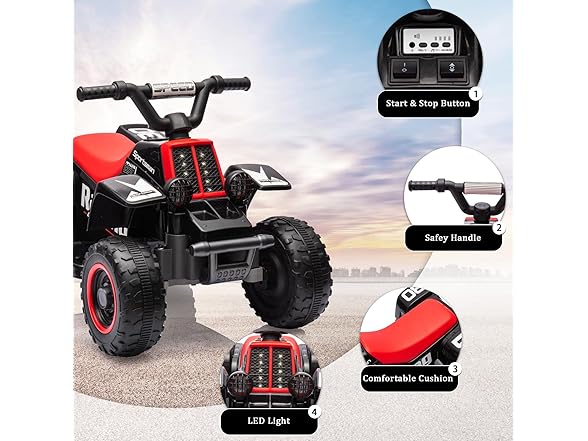 Hetoy 6V Kids Ride On Electric ATV (Black)