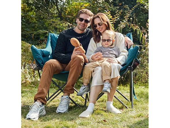 EVER ADVANCED Green Double Camping Chair