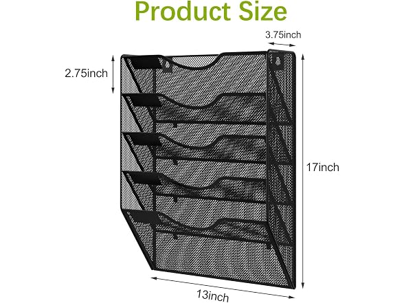 Wall File Organizer 5 Tier Hanging