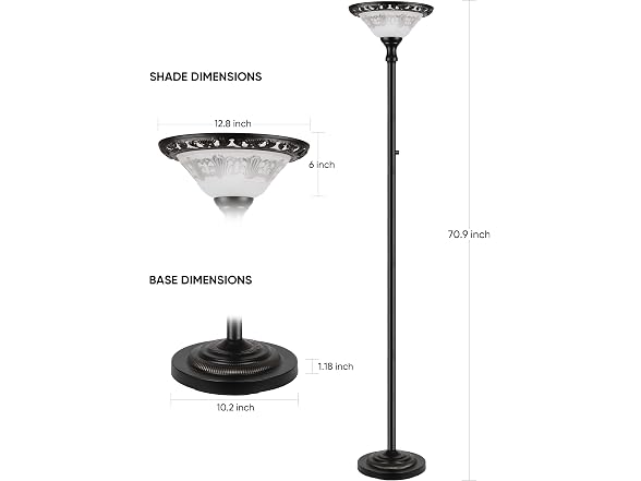 PARTPHONER Torchiere Floor Lamp