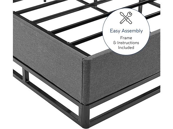 DeCoro Venice Black Metal Platform Bed Frame