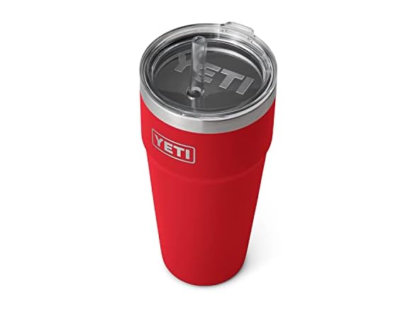 YETI Rambler 26oz Straw Cup, Rescue Red