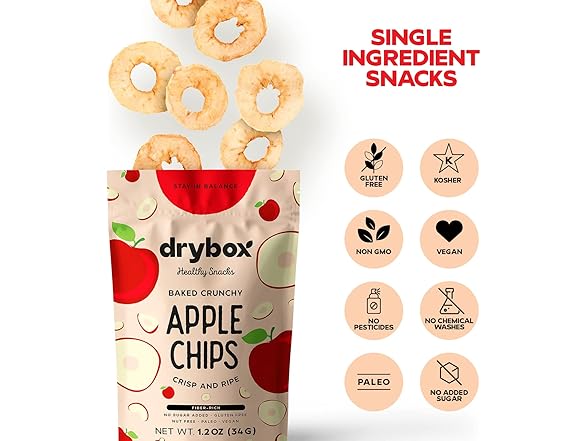 (6 Pack) Drybox Apple Chips No Sugar Added