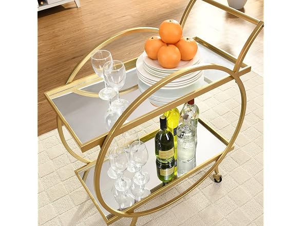 FirsTime & Co. Gold Odessa Bar Cart 28in