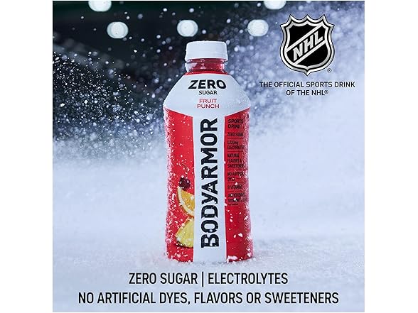 12Pk BODYARMOR ZERO Sugar Fruit Punch Electrolyte Drink