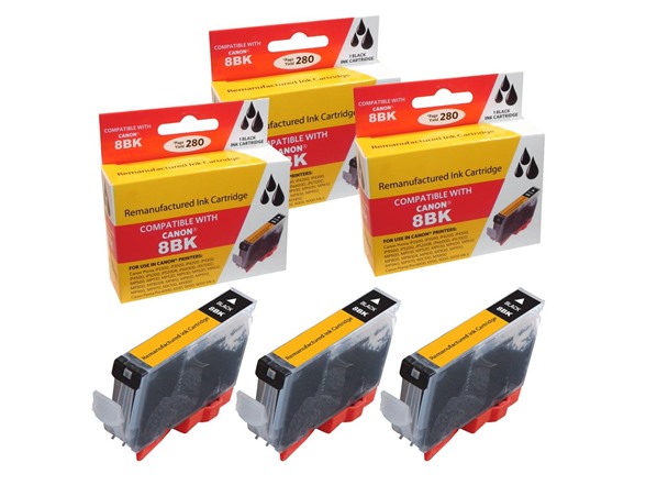 Compatible Canon CLI-8 Black Ink Cartridge combo. (3 Pack)