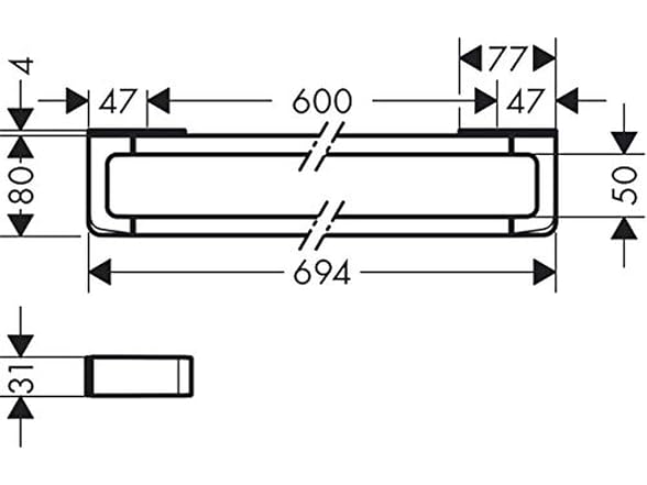 AXOR Towel Bar/Rail 24" Upgrade 27-inch