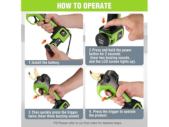 WORKPRO 12V Electric Pruning Shears Brown