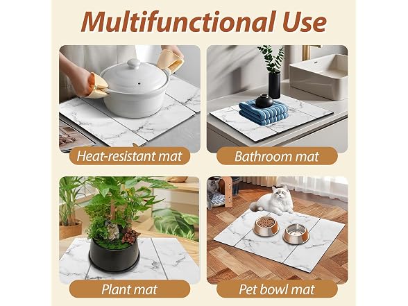 BOMOKS Diatomaceous Dish Mat, 24x16