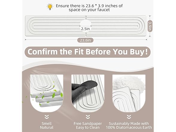 AKUVU Faucet Mat for Kitchen Sink