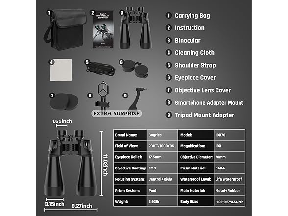 18x70 Binoculars High Powered